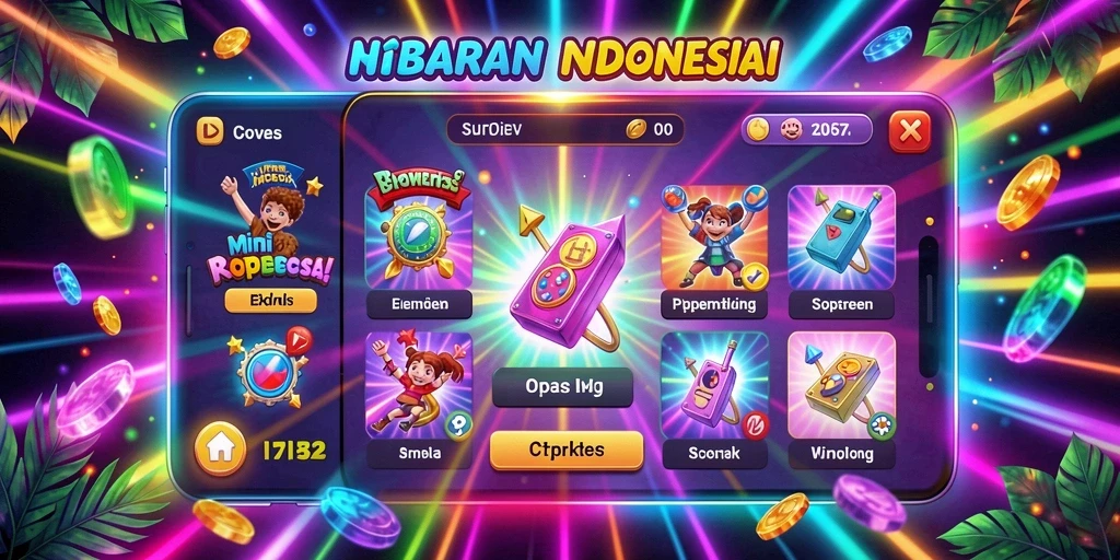 Tampilan permainan slot yang penuh warna dan menarik perhatian.
